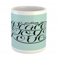 Peace Love Joy Lettering Mug