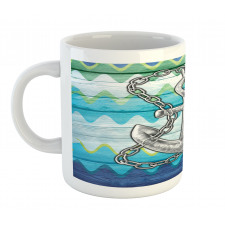 Nautical Chevron Zigzags Mug