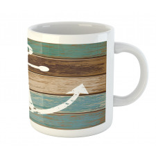 Grunge Marine Wooden Plank Mug