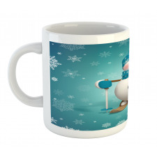 Skiing Snowflakes Fun Mug