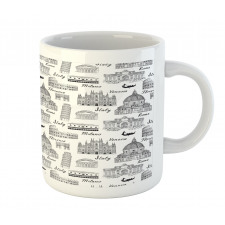 Monochrome Sketch Italy Mug