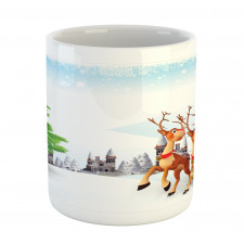 Snowy Village Sleigh Tree Mug