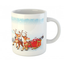 Snowy Village Sleigh Tree Mug