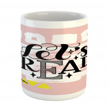 Lets Read Phrase Pastel Mug