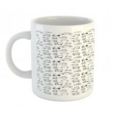 Transportation Sketch Art Mug