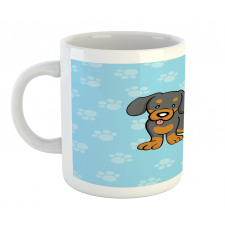 Happy Puppy Cartoon Mug