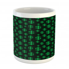 Pixel Art Dollar Pattern Mug