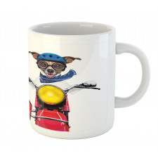 Funny Canine on Bike Mug