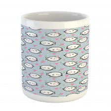 Cartoon Whales Hearts Mug