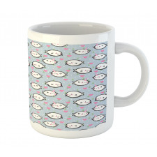 Cartoon Whales Hearts Mug