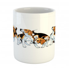 4 Beagle Hounds Play Mug