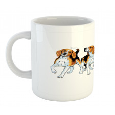 4 Beagle Hounds Play Mug