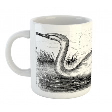 Hand Drawn Swan Design Mug