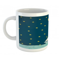 Sailing Boat Night Sky Mug