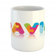 Colorful Puzzle Style Letters Mug