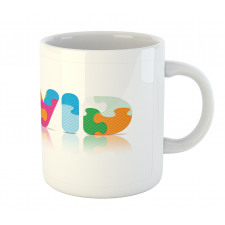 Colorful Puzzle Style Letters Mug