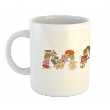 Blooming Flower Letters Mug