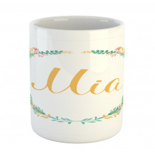 Frame of Flowers Ferns Mug