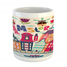 Cartoon Amsterdam Houses Mug