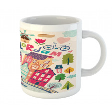 Cartoon Amsterdam Houses Mug