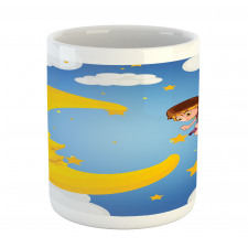 Cartoon Girl Flying Mug