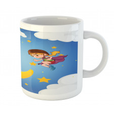 Cartoon Girl Flying Mug