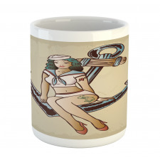 Sailor Pinup Girl Motif Mug