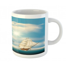 Antique Ships Navy Mug