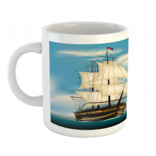 Antique Ships Navy Mug