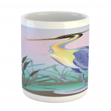 Heron with Reed Water Mug