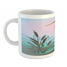 Heron with Reed Water Mug