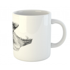 Yawning Hippo Sketch Mug