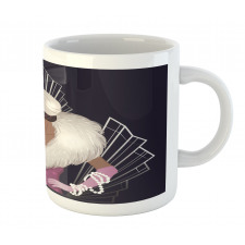 Fur Collar Lady Mug