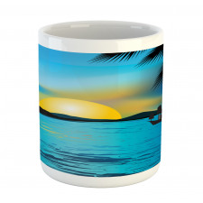 Calm Sunrise Fishing Boat Mug