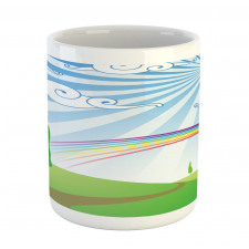 Rainbow on a Meadow Road Mug