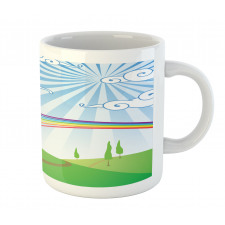 Rainbow on a Meadow Road Mug