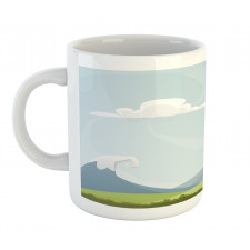 Cartoon Mountains Idyllic Mug