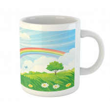 Sun and Rainbow Flowers Mug