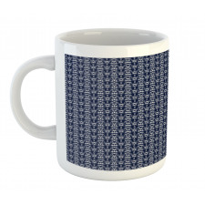 Curvy Floral Motif Tile Mug