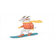 Cartoon Goat Snowboarding Mug