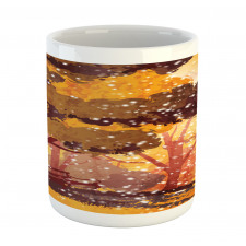 Trees and Bench Snowfall Mug