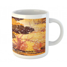 Trees and Bench Snowfall Mug