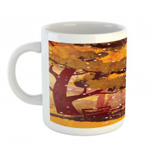 Trees and Bench Snowfall Mug