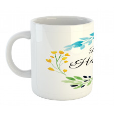 Watercolor Floral Wreath Mug