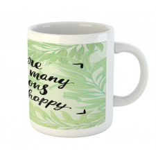 Green Leafy Branches Words Mug