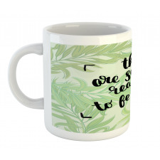 Green Leafy Branches Words Mug