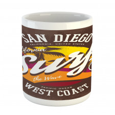 Surf Beach Grunge Design Mug