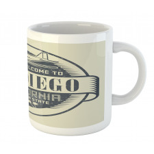 Stamp Airplane Welcome Mug