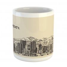 Denver City Skyline Sketch Mug