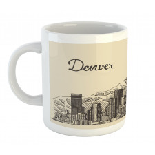 Denver City Skyline Sketch Mug